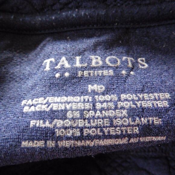 Talbots Pullover Sweatshirt Long‎ Sleeve Blue Side Slit Tunic Blue Cable PM - Picture 3 of 5